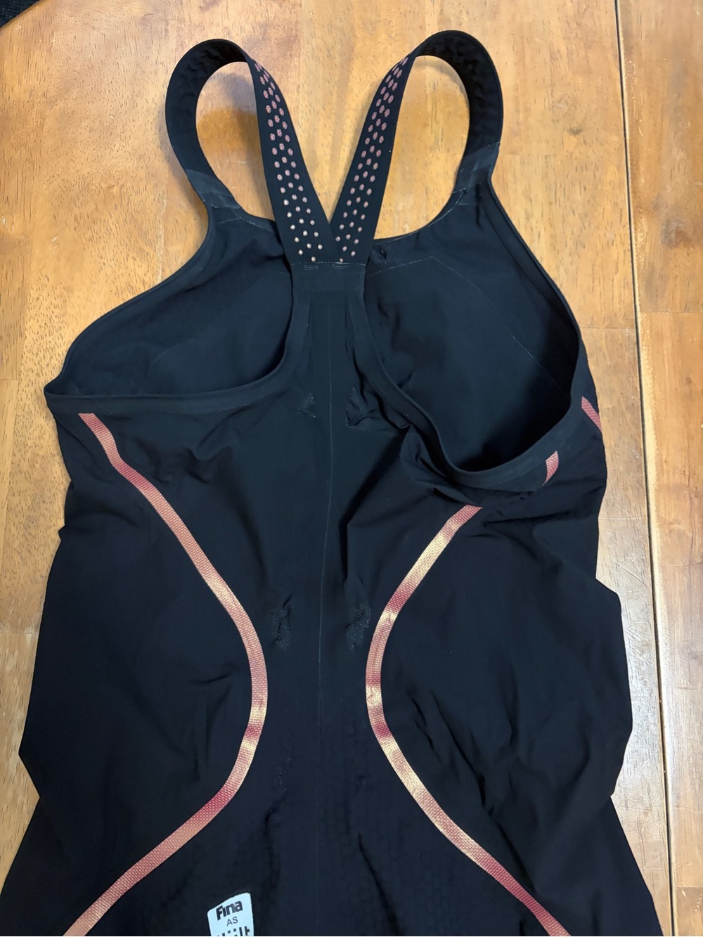 Speedo Tech suit/ Racing Suit with Metallic Pink Accent - Picture 5 of 5